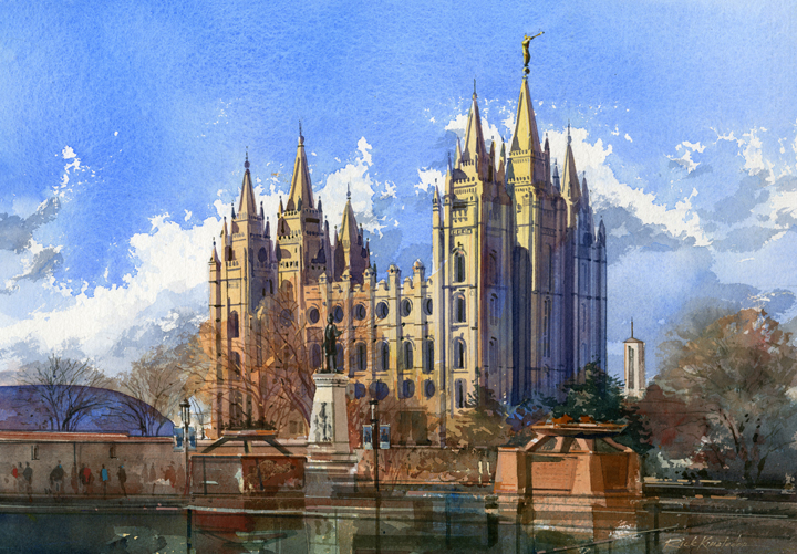 Salt Lake Temple Watercolor
